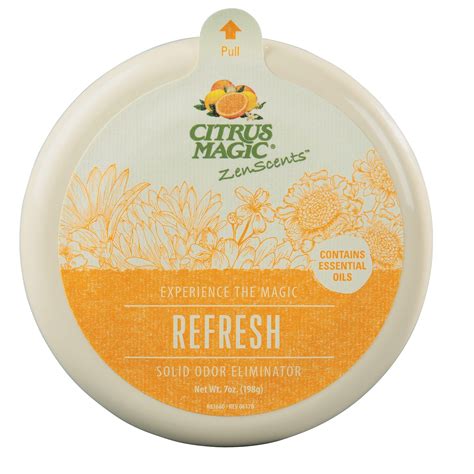 Solid air freshener enriched with the refreshing aroma of citrus magic